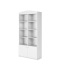 Bibliothèque enfant L90cm blanche 8 niches 2 portes - 