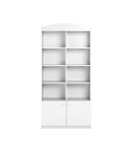 Bibliothèque enfant L90cm blanche 8 niches 2 portes - 