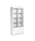 Bibliothèque enfant L90cm blanche 8 niches 2 portes - 