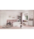 Bibliothèque enfant L90cm blanche 8 niches 2 portes - 