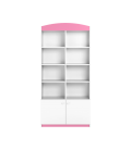 Bibliothèque enfant L90cm rose 8 niches 2 portes - 