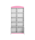 Bibliothèque enfant L90cm rose 8 niches 2 portes - 