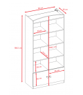 Bibliothèque enfant L90cm rose 8 niches 2 portes - 