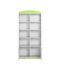 Bibliothèque enfant L90cm verte 8 niches 2 portes - 