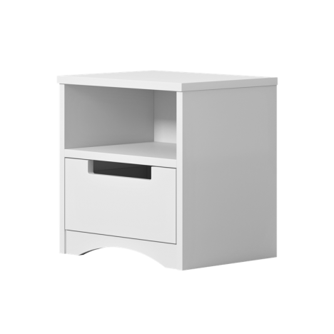 Chevet table de nuit 1 niche 1 tiroir blanc Classic - 