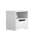 Chevet table de nuit 1 niche 1 tiroir blanc Classic - 