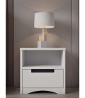 Chevet table de nuit 1 niche 1 tiroir blanc Classic - 