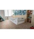 Lit enfant bas évolutif Timon blanc avec matelas 80x180cm - 