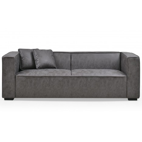 Canapé 3 places tissu effet peau Macly gris vintage