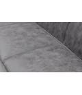 Canapé 3 places tissu effet peau Macly gris vintage
