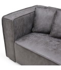 Canapé 3 places tissu effet peau Macly gris vintage