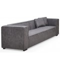 Canapé 3 places tissu effet peau Macly gris vintage