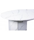 Table ronde effet marbre rallonges intégrées 310cm Tulipa
