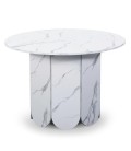 Table ronde effet marbre rallonges intégrées 310cm Tulipa