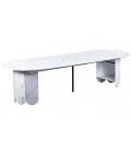 Table ronde effet marbre rallonges intégrées 310cm Tulipa