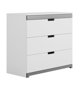 Commode 100cm 3 tiroirs blanche Tomi