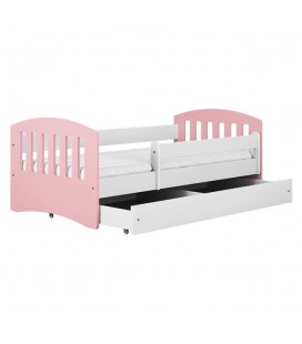 Lit enfant rose clair avec tiroir 80x180cm Classic