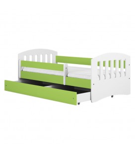 Lit enfant vert avec tiroir 80x140cm Classic