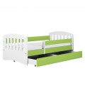 Lit enfant 1 vert avec tiroir 80x180cm Classic - 
