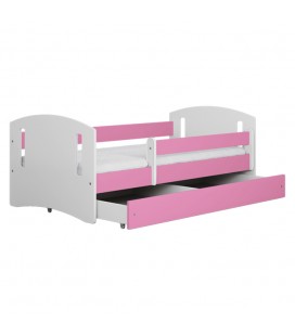 Lit enfant 2 rose avec tiroir 80x140cm Classic