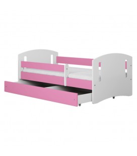 Lit enfant fille rose avec tiroir 80x180cm Classic