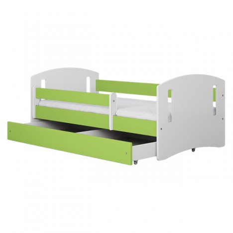 Lit enfant 2 vert avec tiroir 80x180cm Classic - 