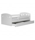Lit enfant Julia blanc motifs curs avec tiroir avec matelas 80x140cm - 