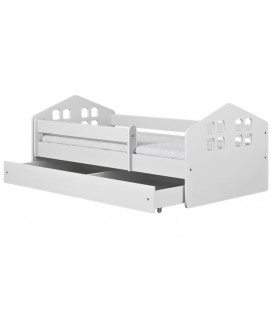 Lit enfant Maisonnette blanc avec tiroir 80x180cm