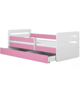 Lit enfant tomi rose avec tiroir 80x180cm