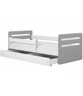 Lit enfant tomi mix gris avec tiroir 80x180cm - 