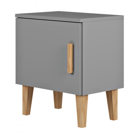 Chevet 1 porte L50cm gris Kubi - 