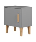Chevet 1 porte L50cm gris Kubi - 