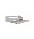 Lit gigogne blanc avec tiroir-lit et 1 matelas 90x200cm Blanka - 