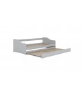 Lit gigogne blanc avec tiroir-lit et 1 matelas 90x200cm Blanka - 