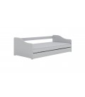 Lit gigogne blanc avec tiroir-lit et 1 matelas 90x200cm Blanka - 