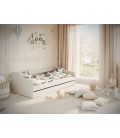 Lit gigogne blanc avec tiroir-lit et 1 matelas 90x200cm Blanka - 