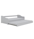 Lit gigogne blanc avec tiroir-lit et 1 matelas 90x200cm Blanka - 