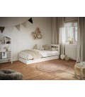 Lit enfant avec double tiroir intégré et matelas 90x180cm Emil - 