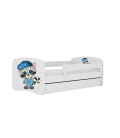 Lit enfant raton laveur blanc avec tiroir 70x140cm - 