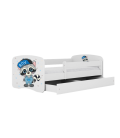 Lit enfant raton laveur blanc avec tiroir 70x140cm - 