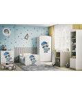 Lit enfant raton laveur blanc avec tiroir 70x140cm - 