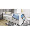 Lit enfant raton laveur blanc avec tiroir 70x140cm - 