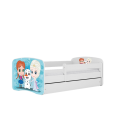 Lit enfant blanc Reine des neiges avec tiroir 80x180cm - 