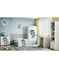 Lit enfant raton laveur bleu avec tiroir avec matelas 80x180cm - 