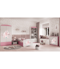 Lit enfant cheval rose avec tiroir 80x180cm - 