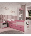 Lit enfant panda rose avec tiroir 70x140cm - 