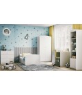 Lit enfant blanc sans motif avec tiroir avec matelas 70x140cm - 