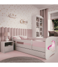 Lit enfant licorne blanche avec tiroir 70x140cm - 