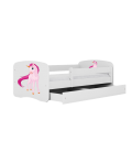 Lit enfant licorne blanche avec tiroir 70x140cm - 