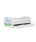 Lit enfant bébé éléphant blanc avec tiroir 70x140cm - 